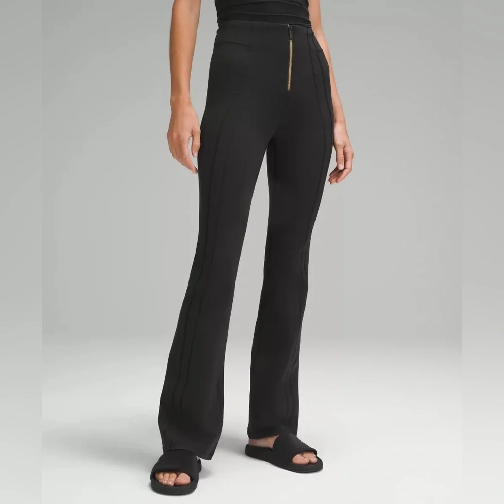 Lululemon Define Zip-Front High-Rise Flared Pant Black Size 4 Luon Yoga Leggings